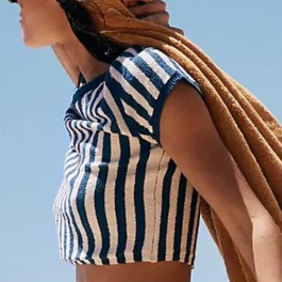 Free People FP Beach Roberta Nautical Sweater Top Size Small - Picture 2 of 9